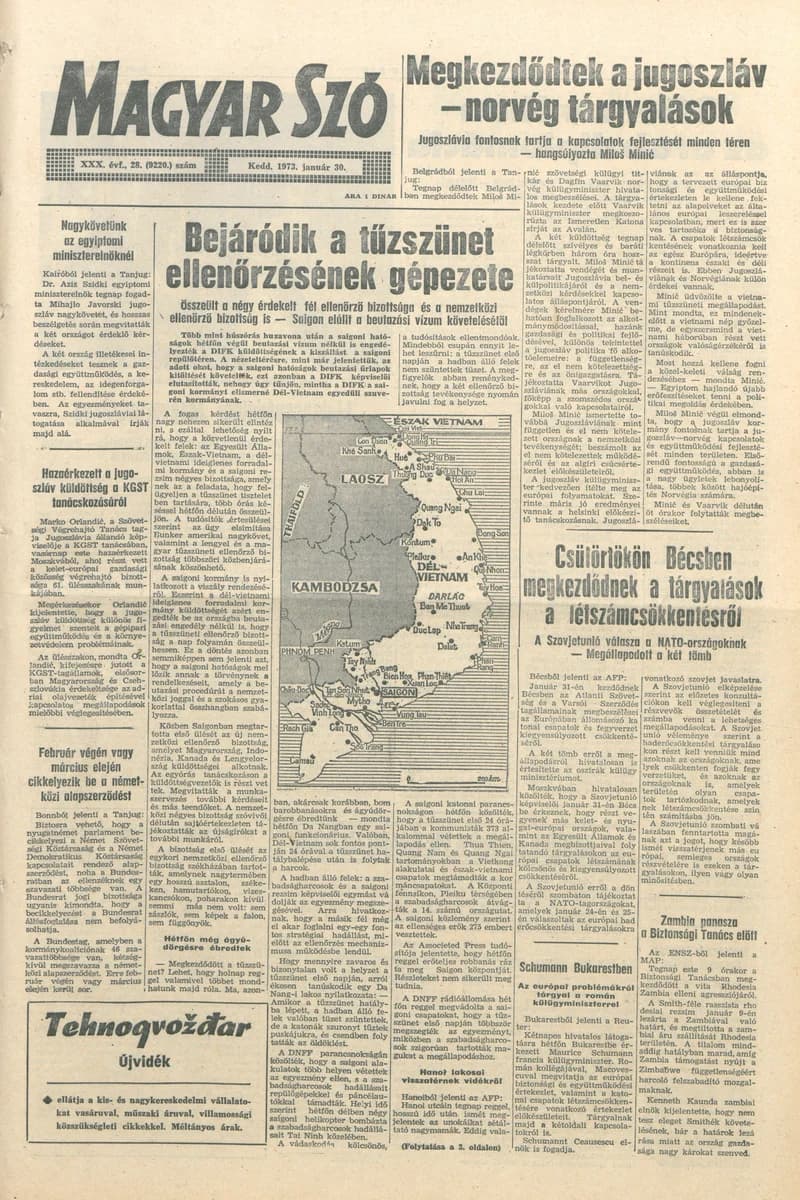 Magyar Szó, 30. évf. 1973. január 30. 28. sz. 1–20. oldal