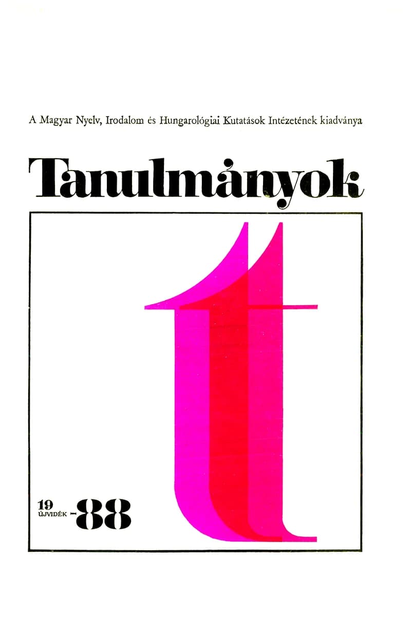 Tanulmányok, 18. évf. 1988. 21. sz. 1–129. oldal