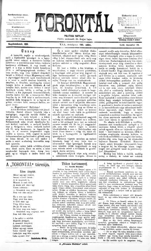 Torontál, 30. évf. 1901. december 24. 295. sz.