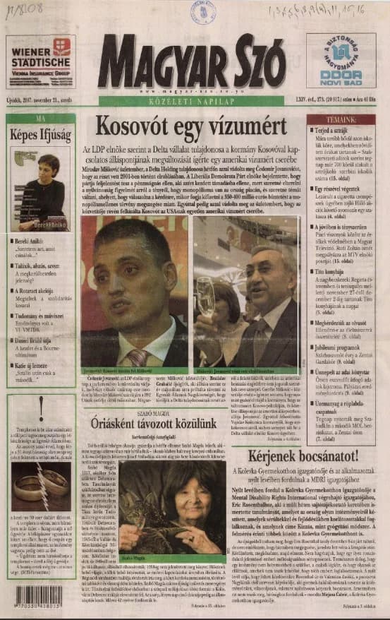 Magyar Szó, 64. évf. 2007. november 21. 273. sz. 1–20. oldal