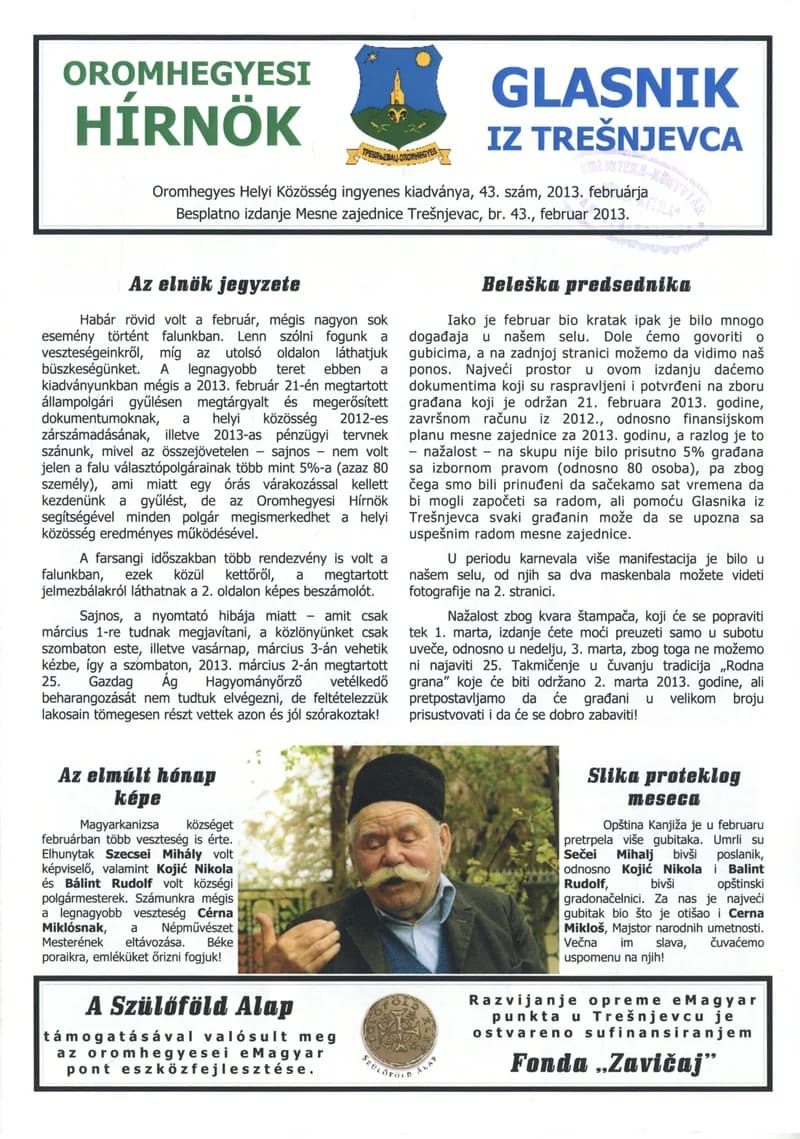 Oromhegyesi Hínök 2013. február. 43. sz.