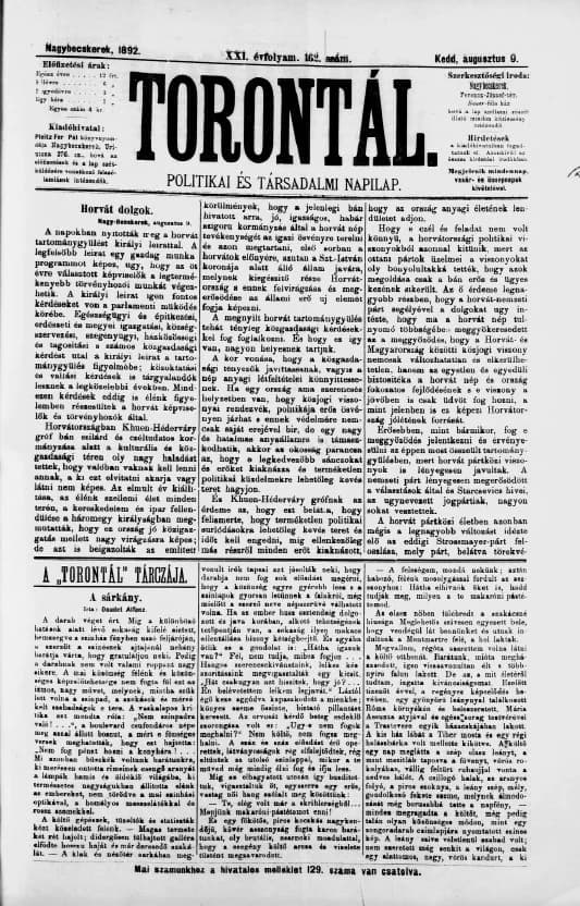 Torontál, 21. évf. 1892. augusztus 9. 162. sz.