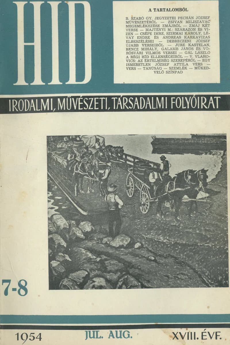 Híd, 18. évf. 1954. július – augusztus. 7–8. sz. 305–384. oldal
