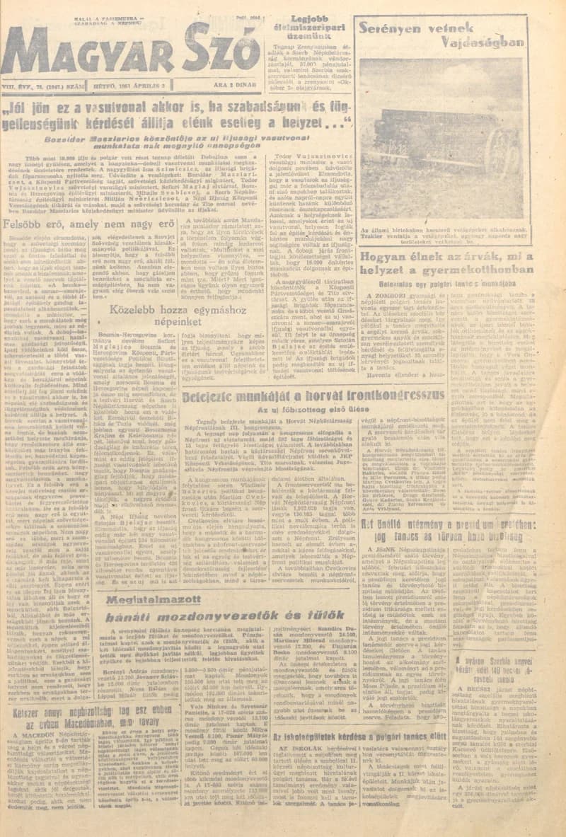 Magyar Szó 1951. április 2. 78. sz.