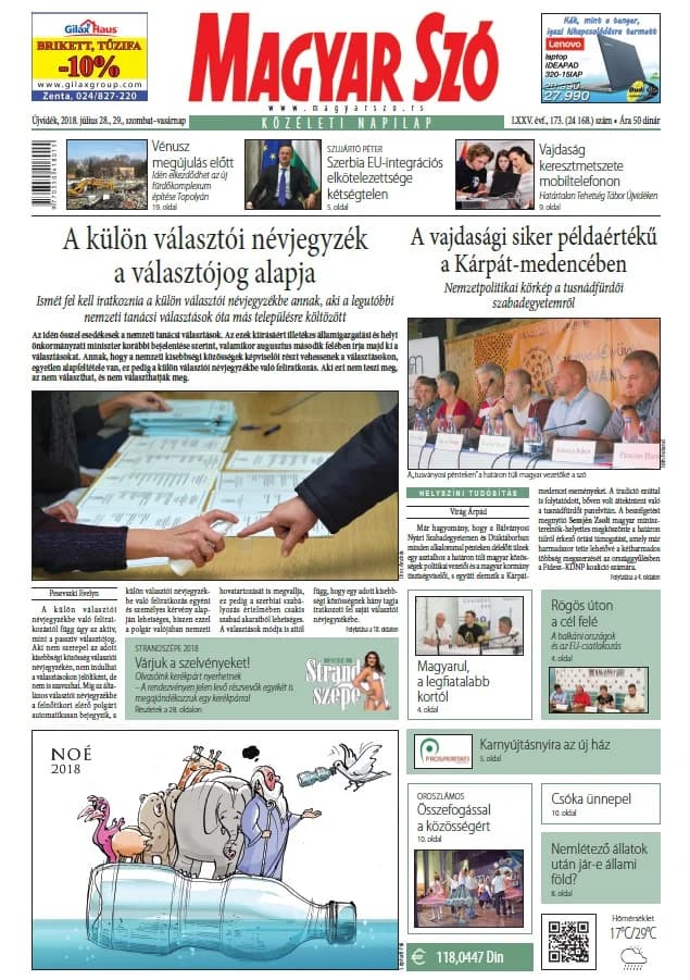 Magyar Szó, 75. évf. 2018. július 28. – 29. 173. sz. 1–48. oldal