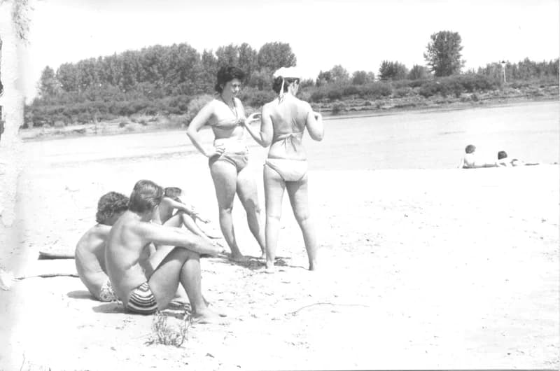 A Fehér család és barátaik a zentai Tisza-parton a "Halászcsárdánál"  