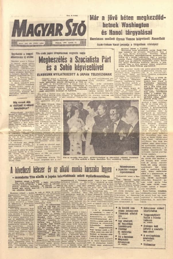 Magyar Szó, 25. évf. 1968. április 12. 101. sz. 1–12. oldal