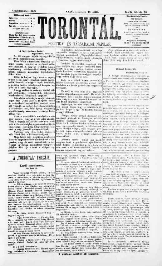 Torontál, 24. évf. 1895. február 20. 42. sz.