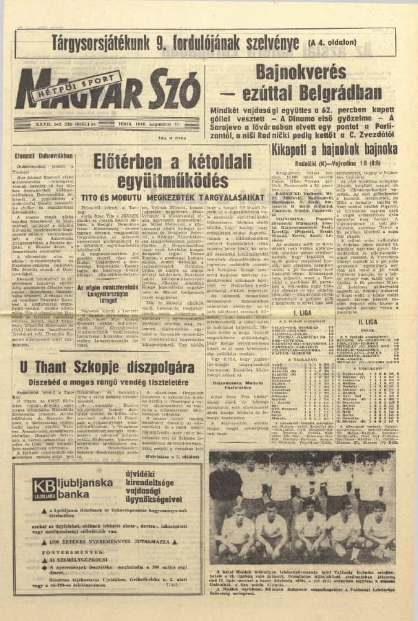 Magyar Szó, 27. évf. 1970. augusztus 31. 239. sz. 1–14. oldal