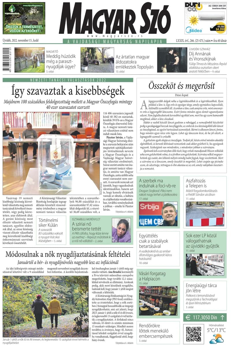 Magyar Szó, 79. évf. 2022. november 15. 266. sz. 1–20. oldal