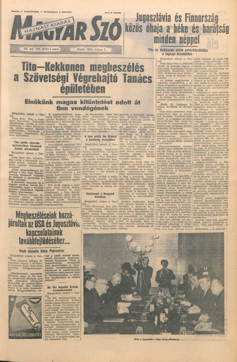 Magyar Szó, 20. évf. 1963. május 7. 123. sz. 1–16. oldal