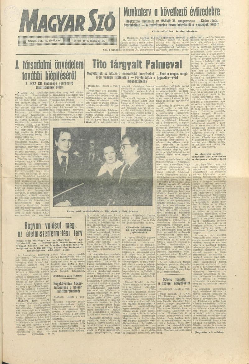 Magyar Szó, 32. évf. 1975. március 18. 75. sz.