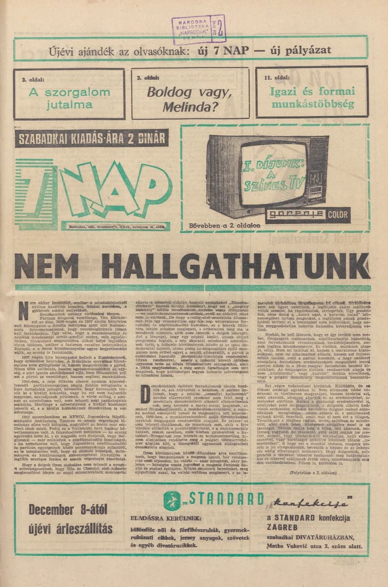 7 Nap, 30. évf. 1975. december 5. 48. sz. 1–28. oldal