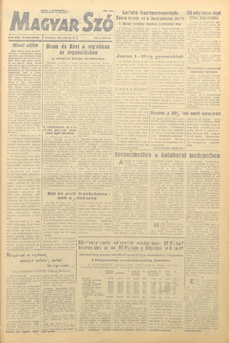 Magyar Szó, 8. évf. 1951. március 22. 68. sz. 1–4. oldal