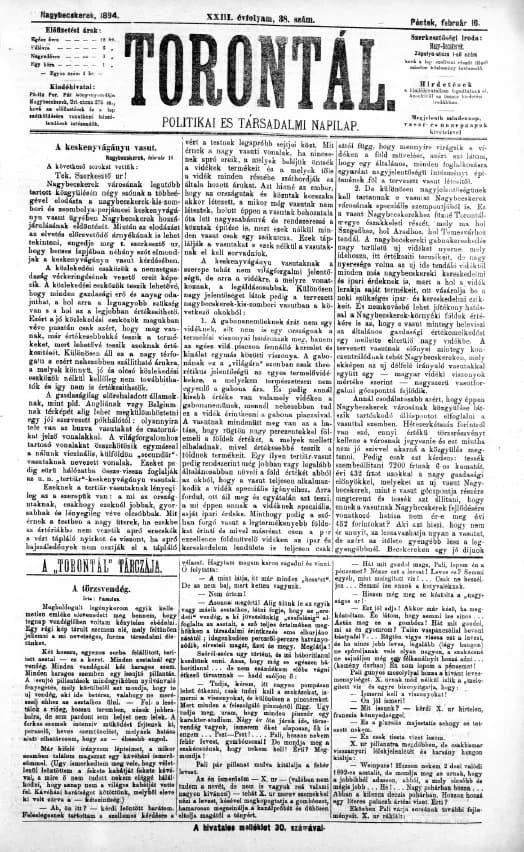 Torontál, 23. évf. 1894. február 16. 38. sz.