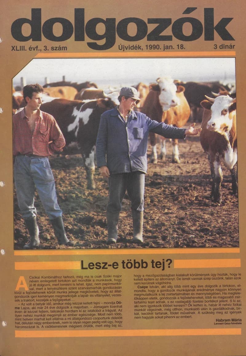 Dolgozók, 44. évf. 1990. január 18. 3. sz.