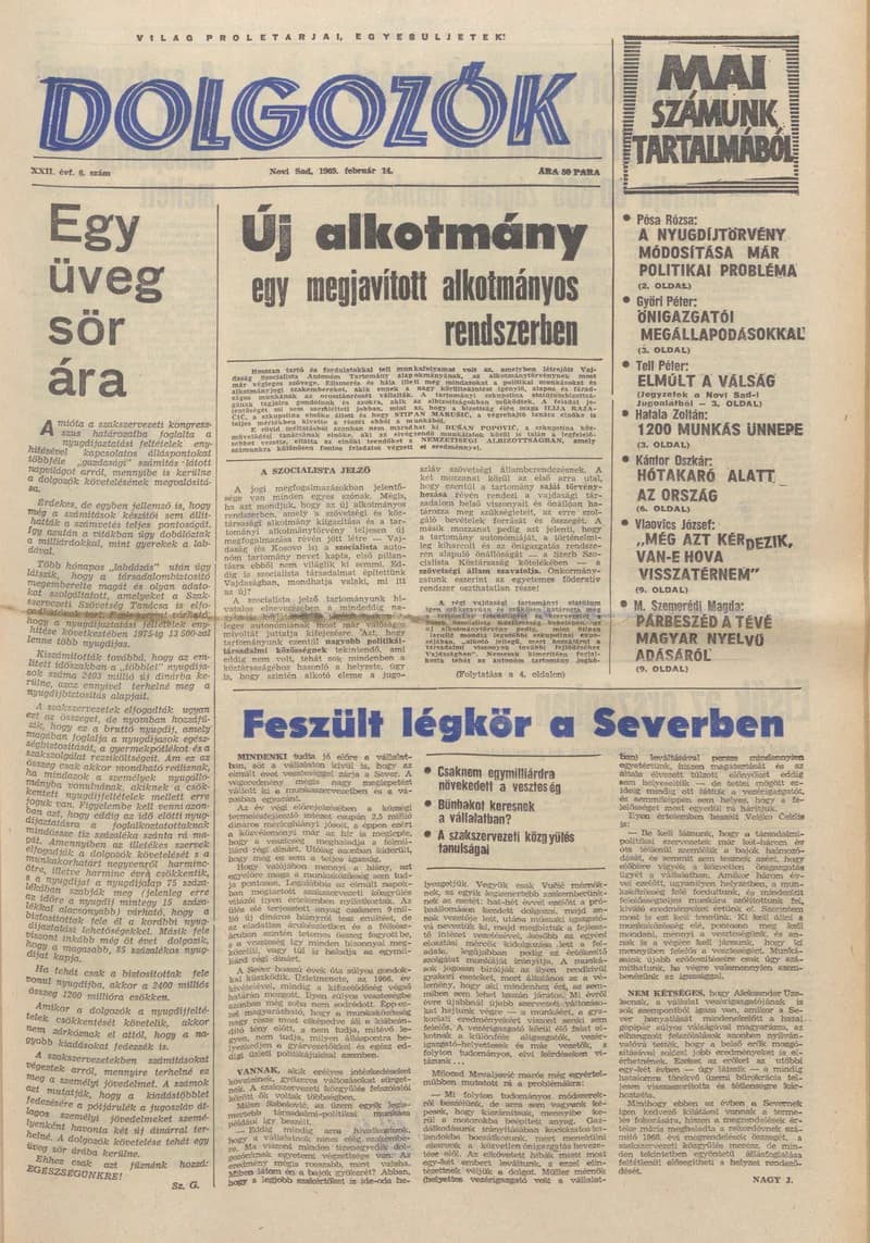 Dolgozók, 23. évf. 1969. február 14. 6. sz.
