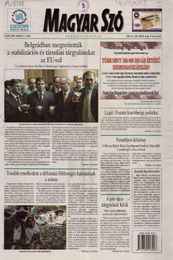 Magyar Szó, 62. évf. 2005. október 11. 239. sz. 1–20. oldal
