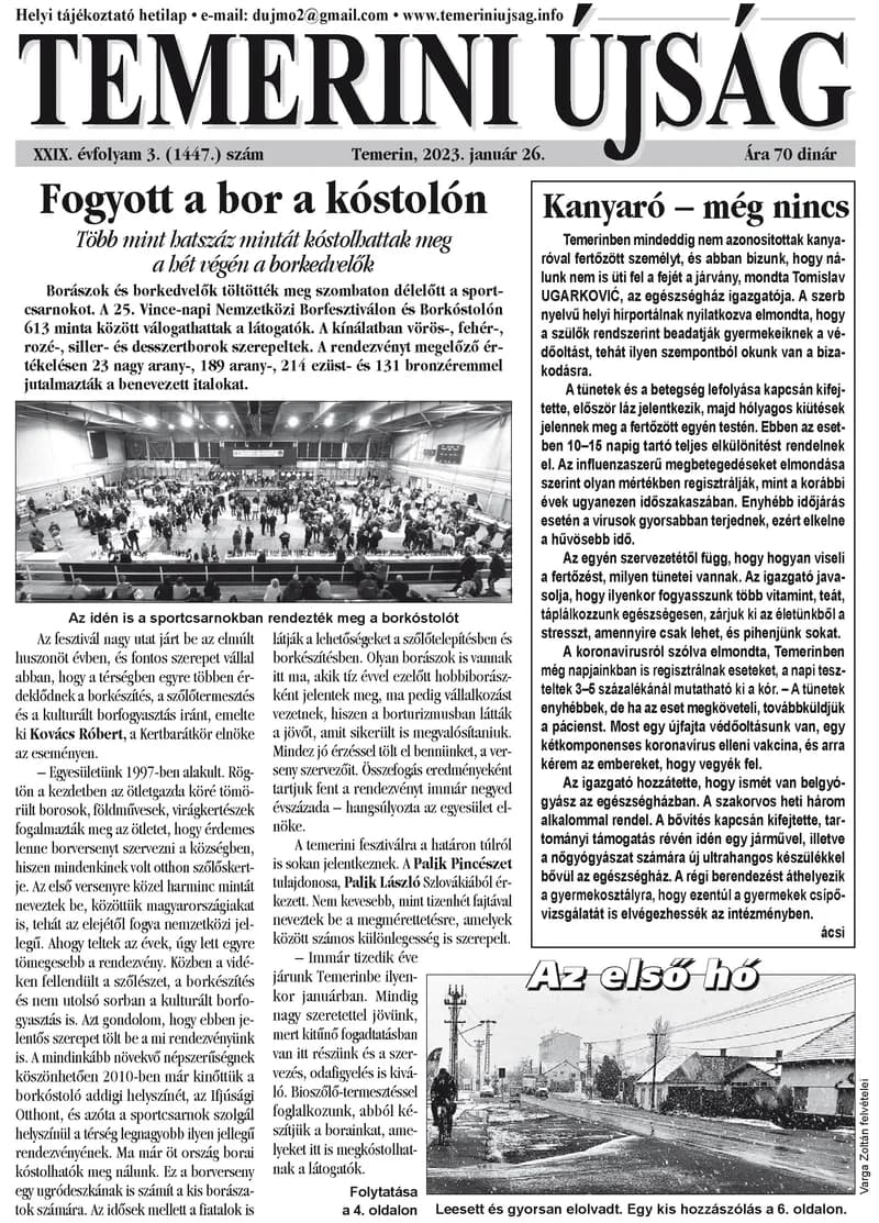 Temerini Újság, 29. évf. 2023. január 26. 3. sz.