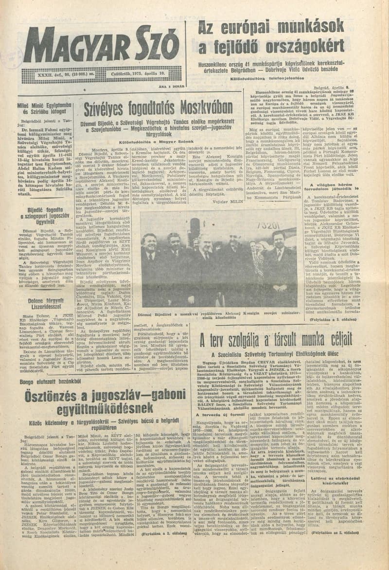 Magyar Szó, 32. évf. 1975. április 10. 98. sz.