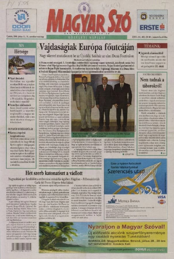 Magyar Szó, 63. évf. 2006. július 15. – 16. 162. sz. 1–28. oldal