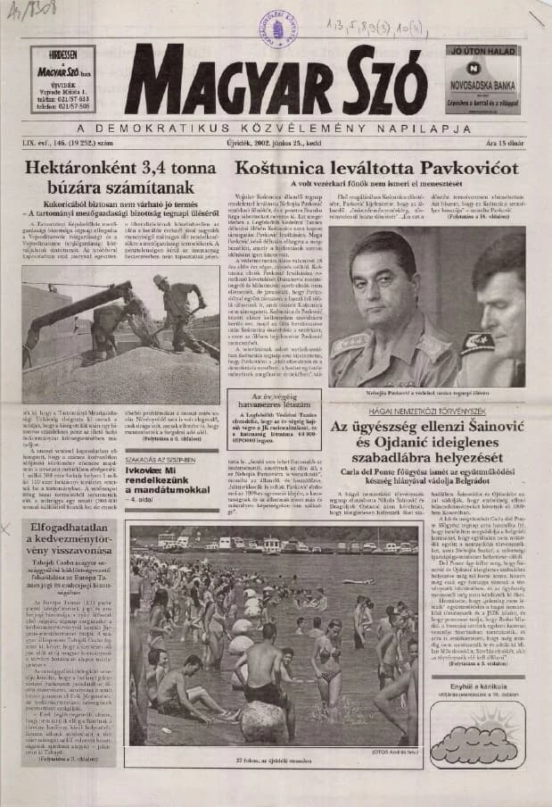 Magyar Szó, 59. évf. 2002. június 25. 146. sz. 1–16. oldal