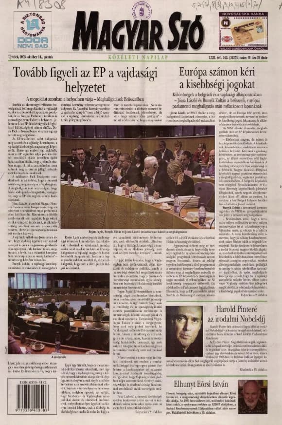 Magyar Szó, 62. évf. 2005. október 14. 242. sz. 1–20. oldal