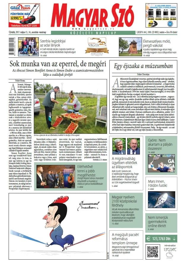 Magyar Szó, 74. évf. 2017. május 13. – 14. 108. sz. 1–32. oldal