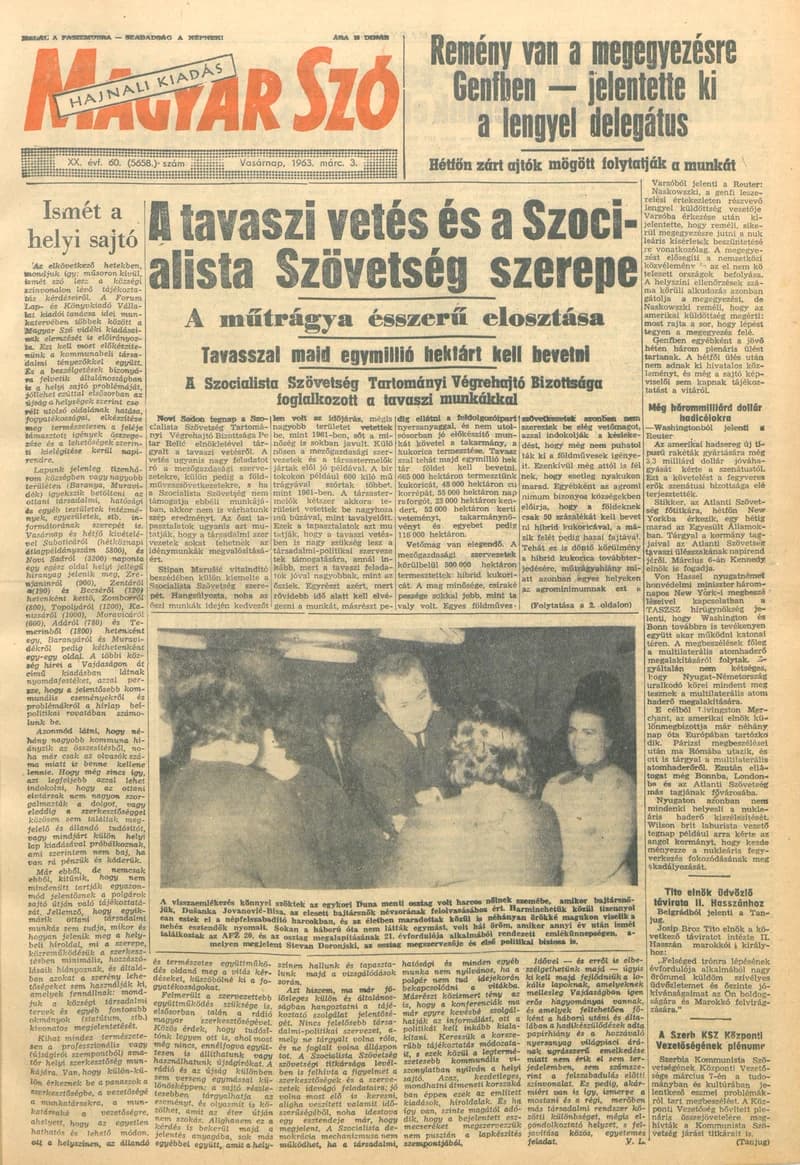 Magyar Szó, 20. évf. 1963. március 3. 60. sz. 1–24. oldal