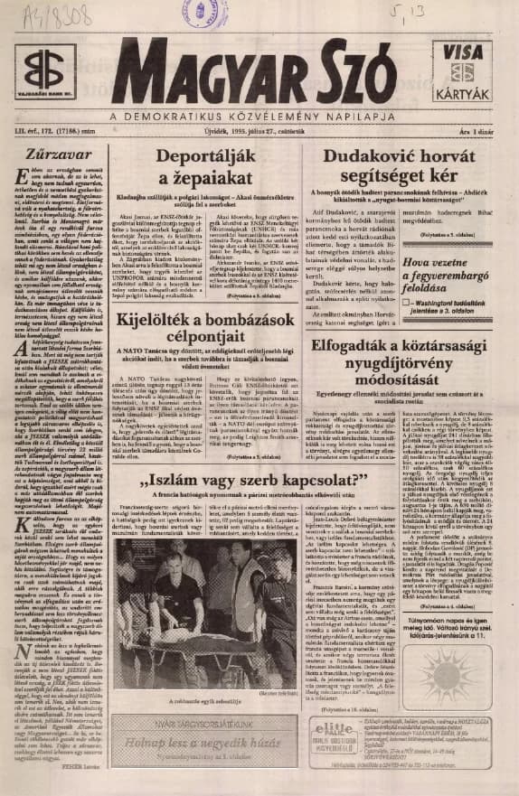 Magyar Szó, 52. évf. 1995. július 27. 172. sz.