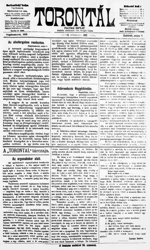 Torontál, 27. évf. 1898. május 5. 102. sz.
