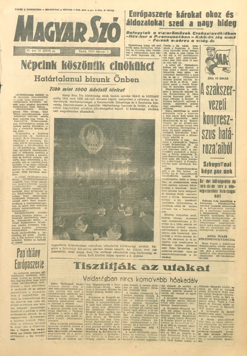 Magyar Szó, 11. évf. 1954. február 2. 31. sz. 1–10. oldal