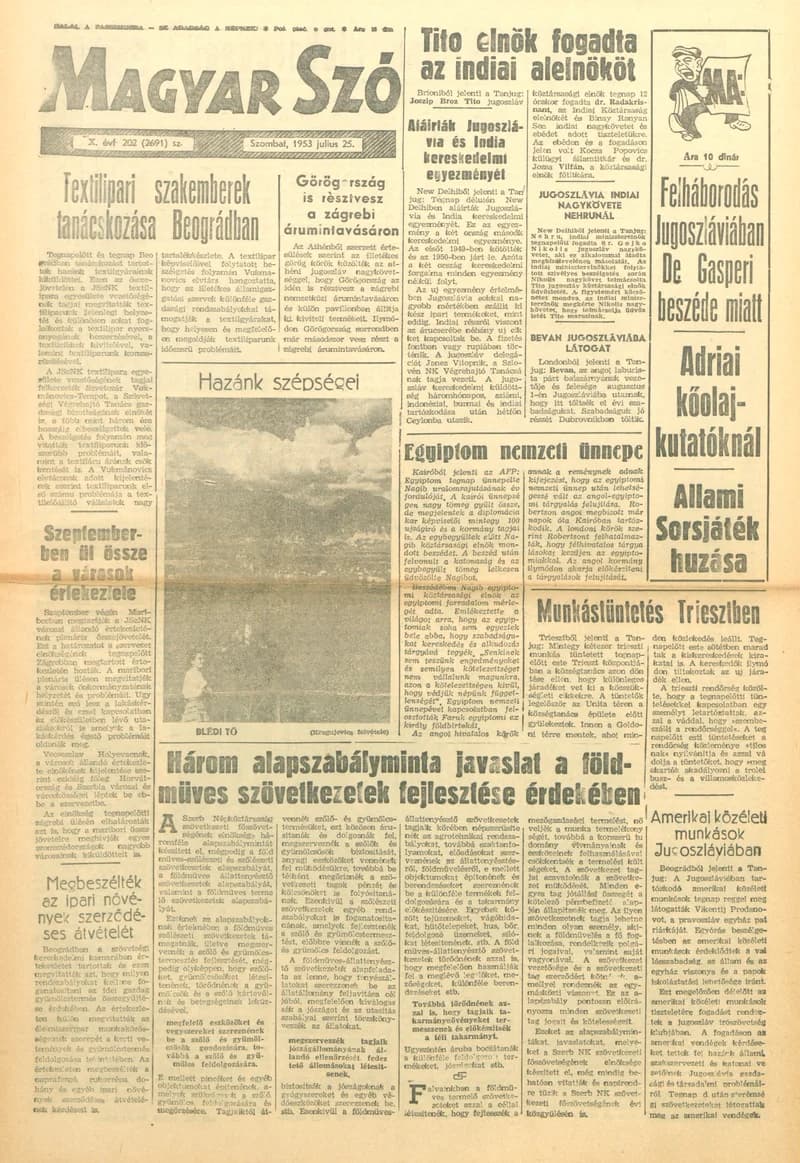 Magyar Szó, 10. évf. 1953. július 25. 202. sz. 1–8. oldal