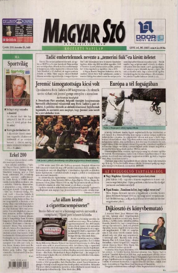 Magyar Szó, 67. évf. 2010. december 20. 297. sz. 1–16. oldal