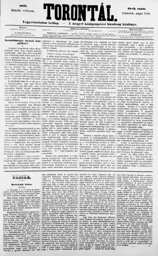 Torontál, 6. évf. 1877. május 3. 18. sz.