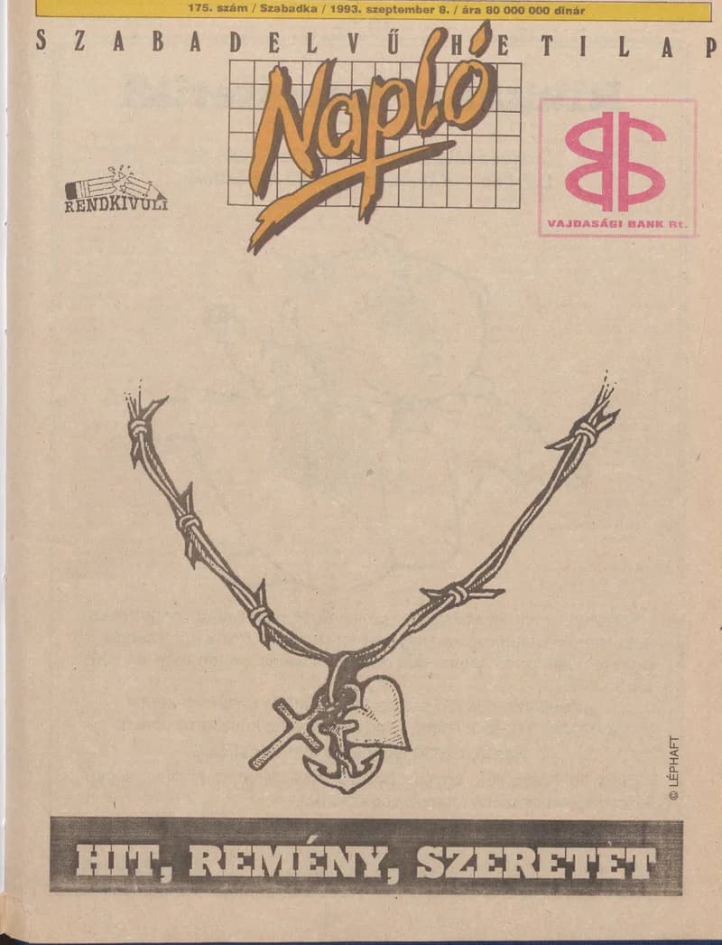 Napló - Szabadelvű hetilap, 4. évf. 1993. szeptember 8. 175. sz.