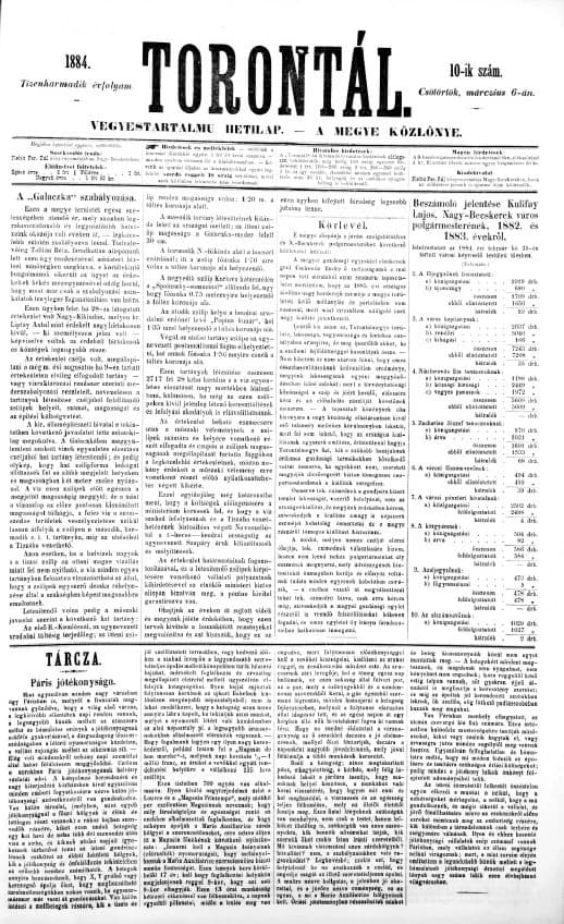 Torontál, 13. évf. 1884. március 6. 10. sz.
