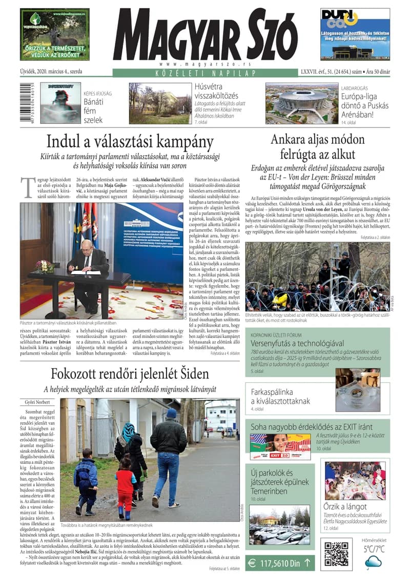 Magyar Szó, 77. évf. 2020. március 4. 51. sz. 1–16. oldal