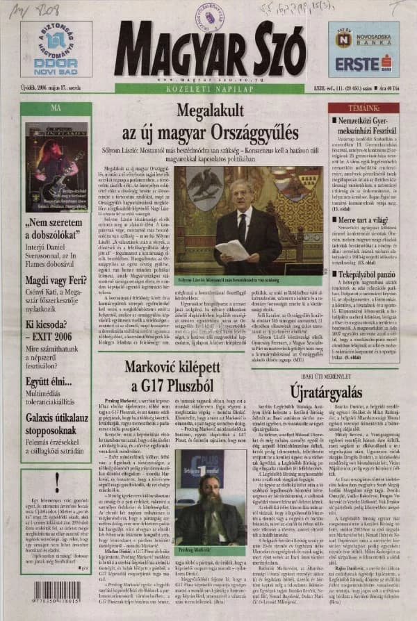 Magyar Szó, 63. évf. 2006. május 17. 111. sz. 1–20. oldal