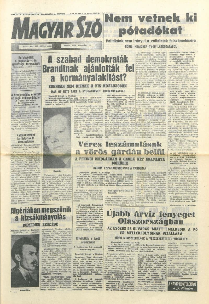 Magyar Szó, 23. évf. 1966. november 23. 322. sz.