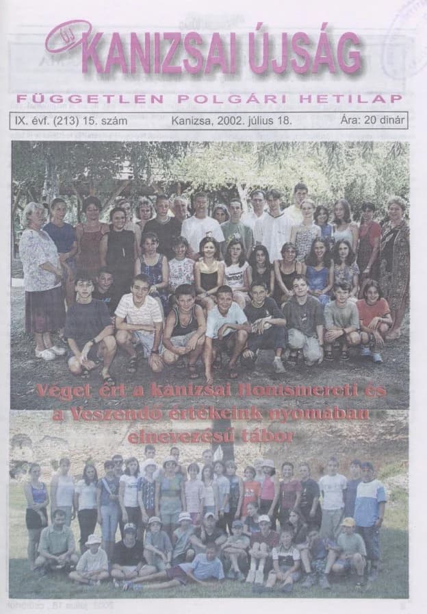 Új Kanizsai Újság, 9. évf. 2002. július 18. 15. sz.