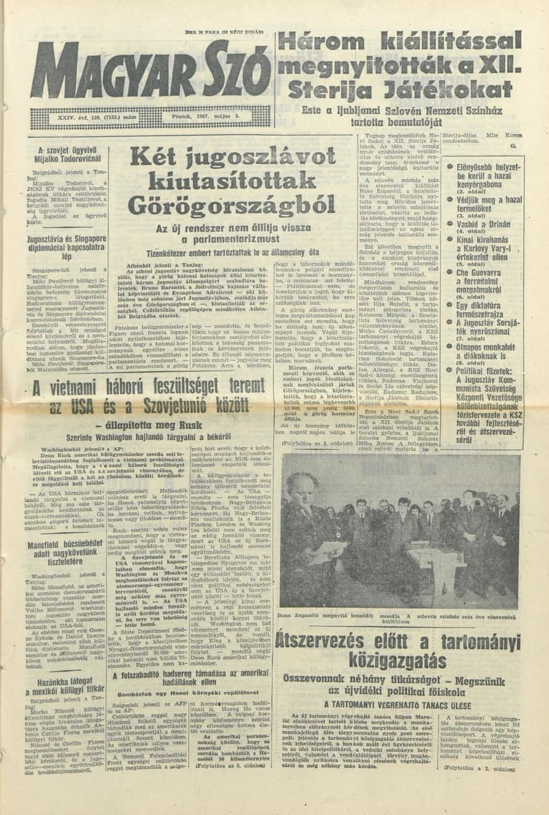 Magyar Szó, 24. évf. 1967. május 5. 120. sz. 1–14. oldal