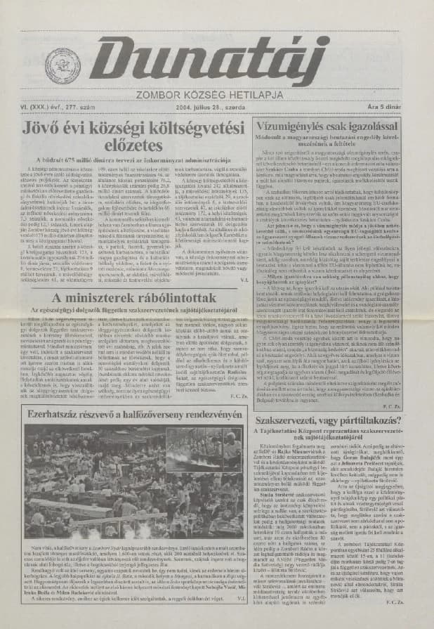 Dunatáj, 6. évf. 2004. július 28. 277. sz.