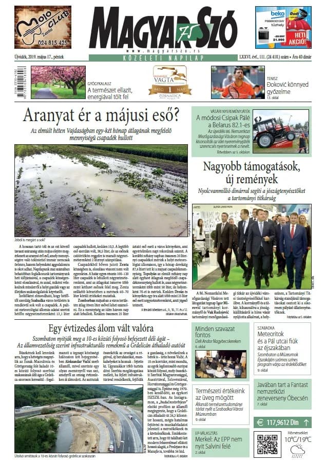 Magyar Szó, 76. évf. 2019. május 17. 111. sz. 1–16. oldal