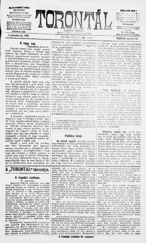 Torontál, 27. évf. 1898. március 24. 68. sz.