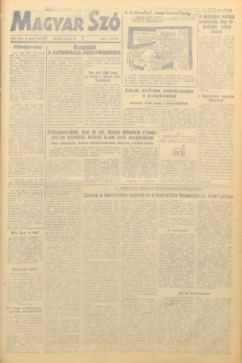 Magyar Szó, 8. évf. 1951. február 26. 48. sz. 1–4. oldal