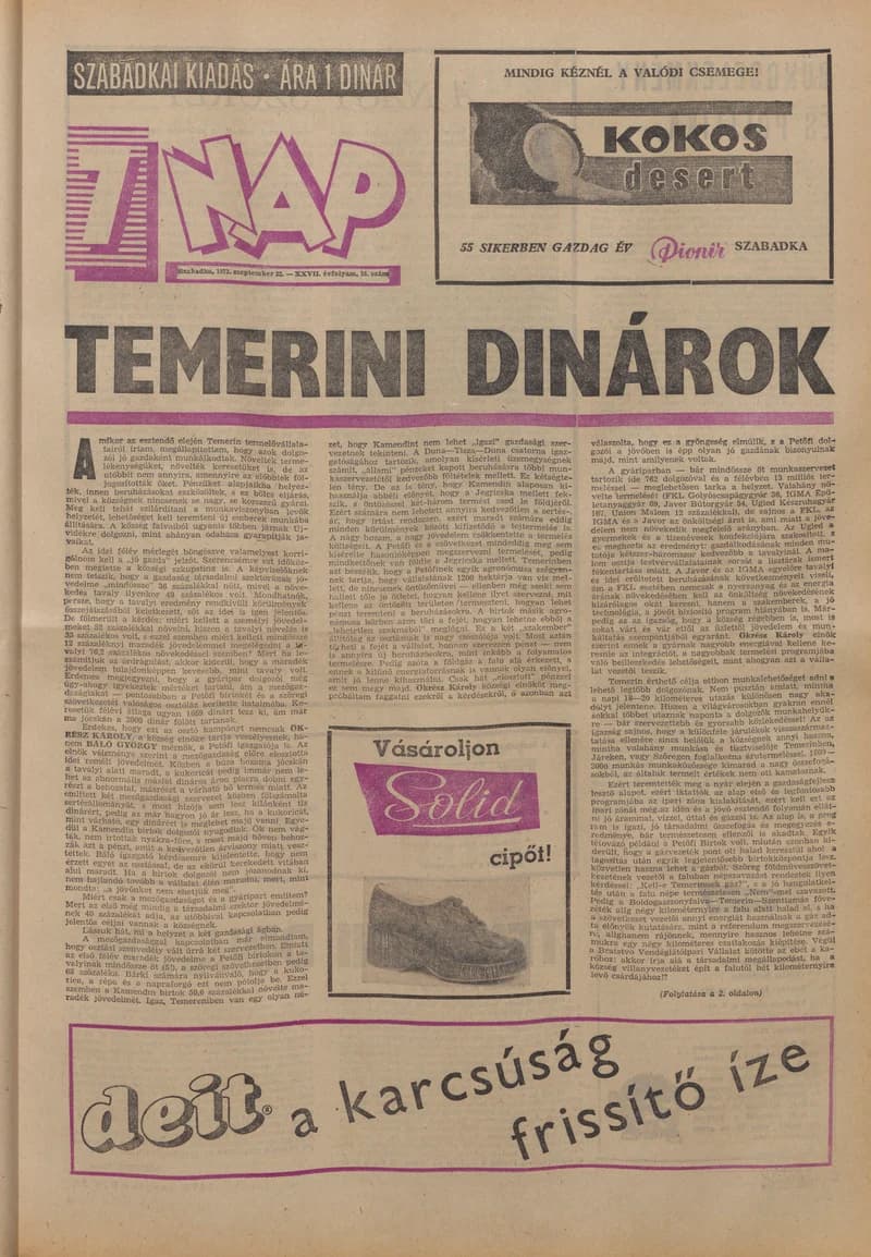 7 Nap, 27. évf. 1972. szeptember 22. 38. sz. 1–24. oldal