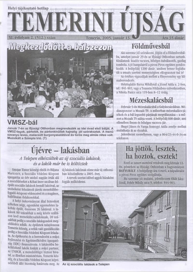 Temerini Újság, 11. évf. 2005. január 13. 2. sz.