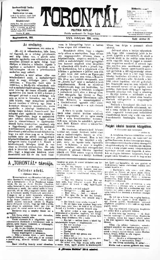 Torontál, 30. évf. 1901. október 15. 236. sz.