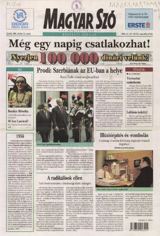 Magyar Szó, 63. évf. 2006. október 11. 237. sz. 1–20. oldal